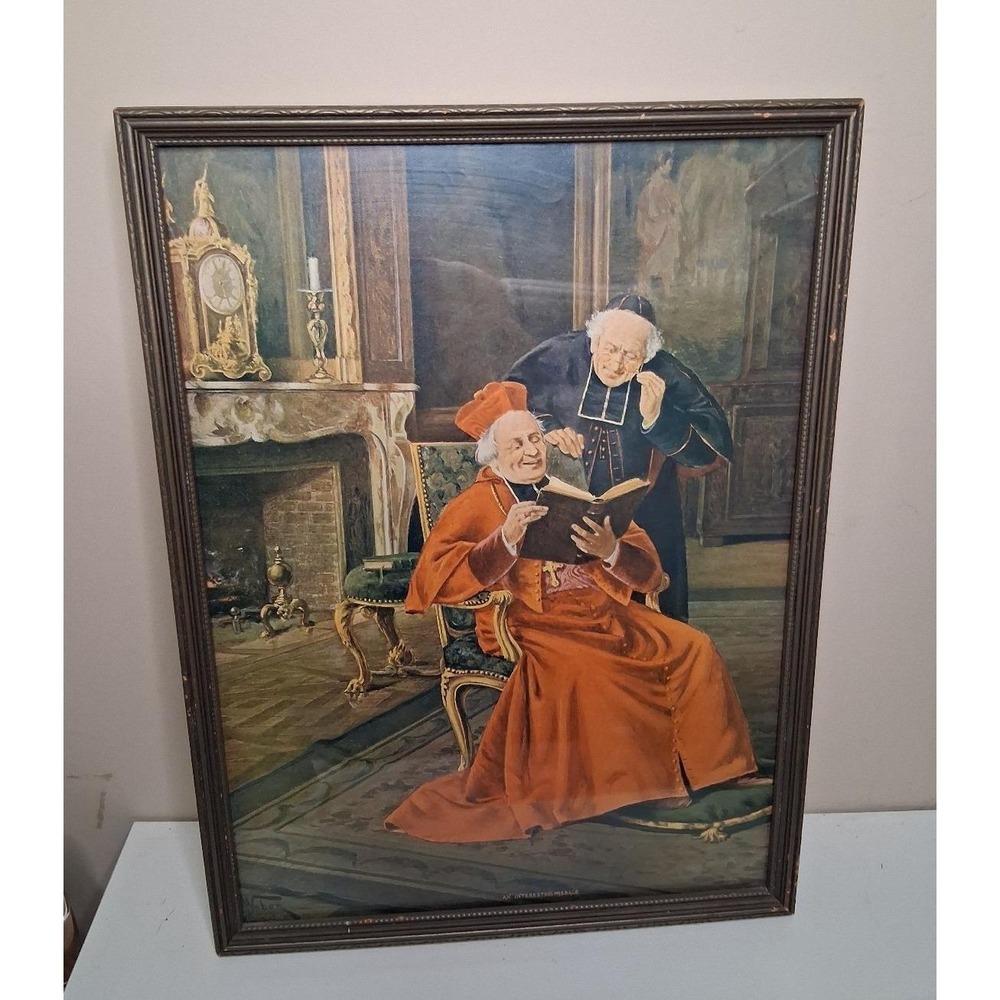 Vintage Framed "An Interesting Passage" Print Wall Art Traditional Cardinal